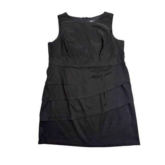 Dressbarn Black Tiered Sheath Dress Size 24W 3X Timeless Classic Plus Size - Picture 5 of 9